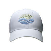 White Baseball Cap with Embroidered Logo