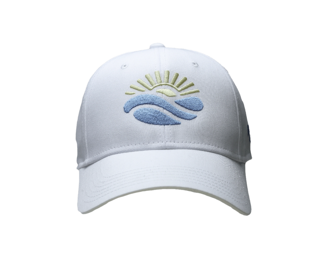 White Baseball Cap with Embroidered Logo