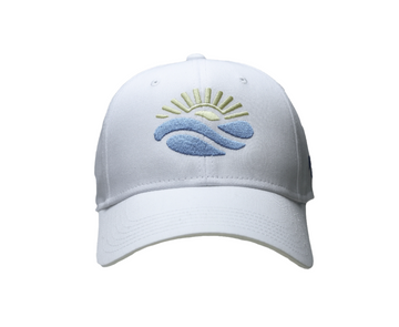 White Baseball Cap with Embroidered Logo